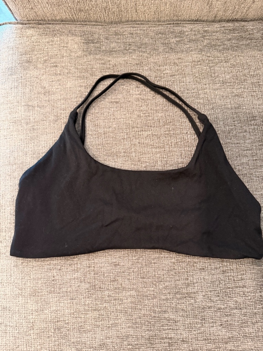 Black Strappy Sports Bra - Women's Lightweight Support